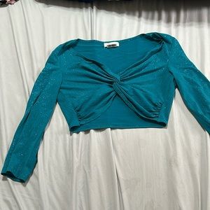 Glittery blue crop top